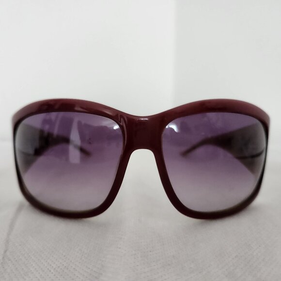 JUST CAVALLI WOMAN SUNGLASSES RECTANGULAR  BURGUNDY RED FRAME JC140S SIZE 64 15 - Picture 3 of 10